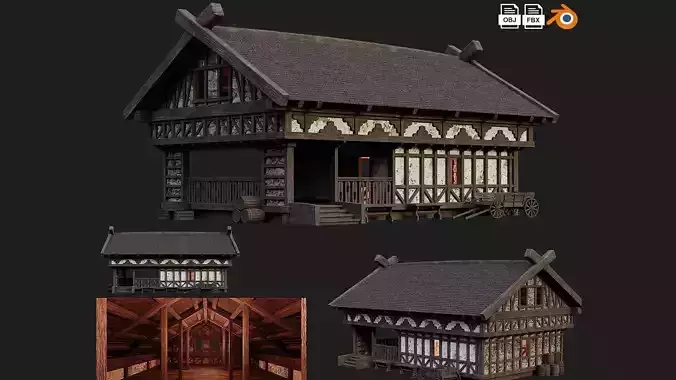 Old Medieval Building House 4K Textures GameReady 50