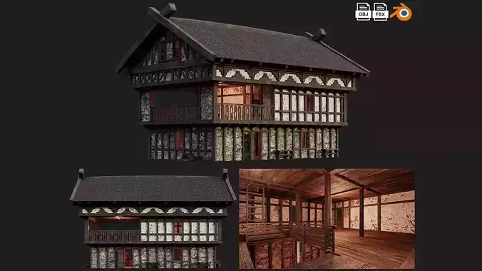 Old Medieval Building House 4K Textures GameReady 52