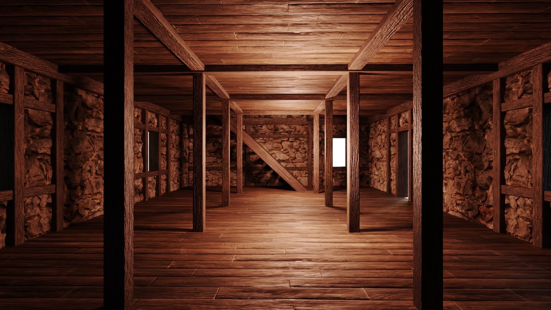 4 Old Medieval Building House Pack 4K Tex GameReady 49 to 52 Low-poly 3D model_9