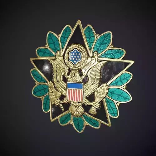 Army Staff Badge Low-poly 3D model