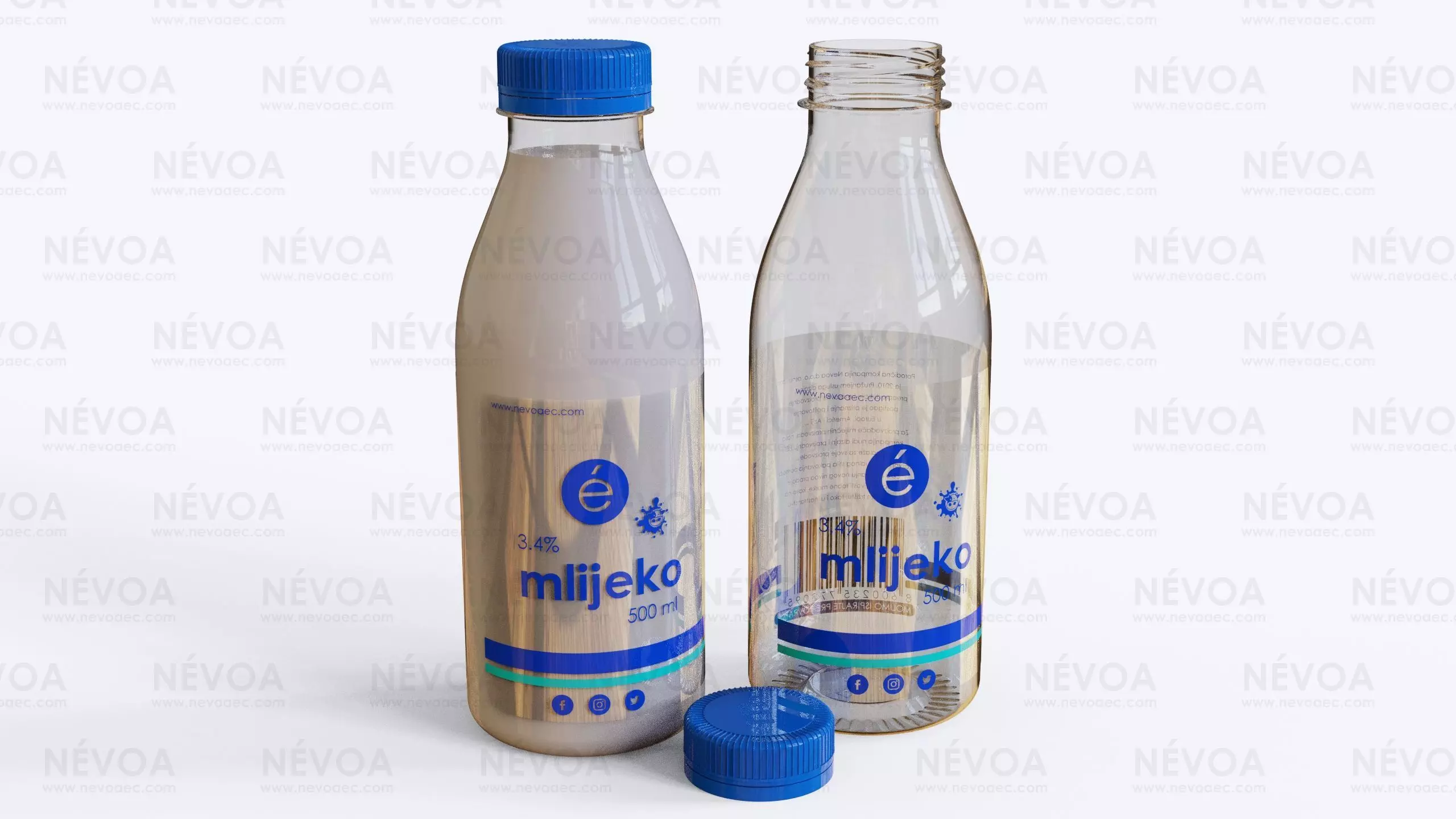 Milk bottle - Classic G series 500 ml 3D model