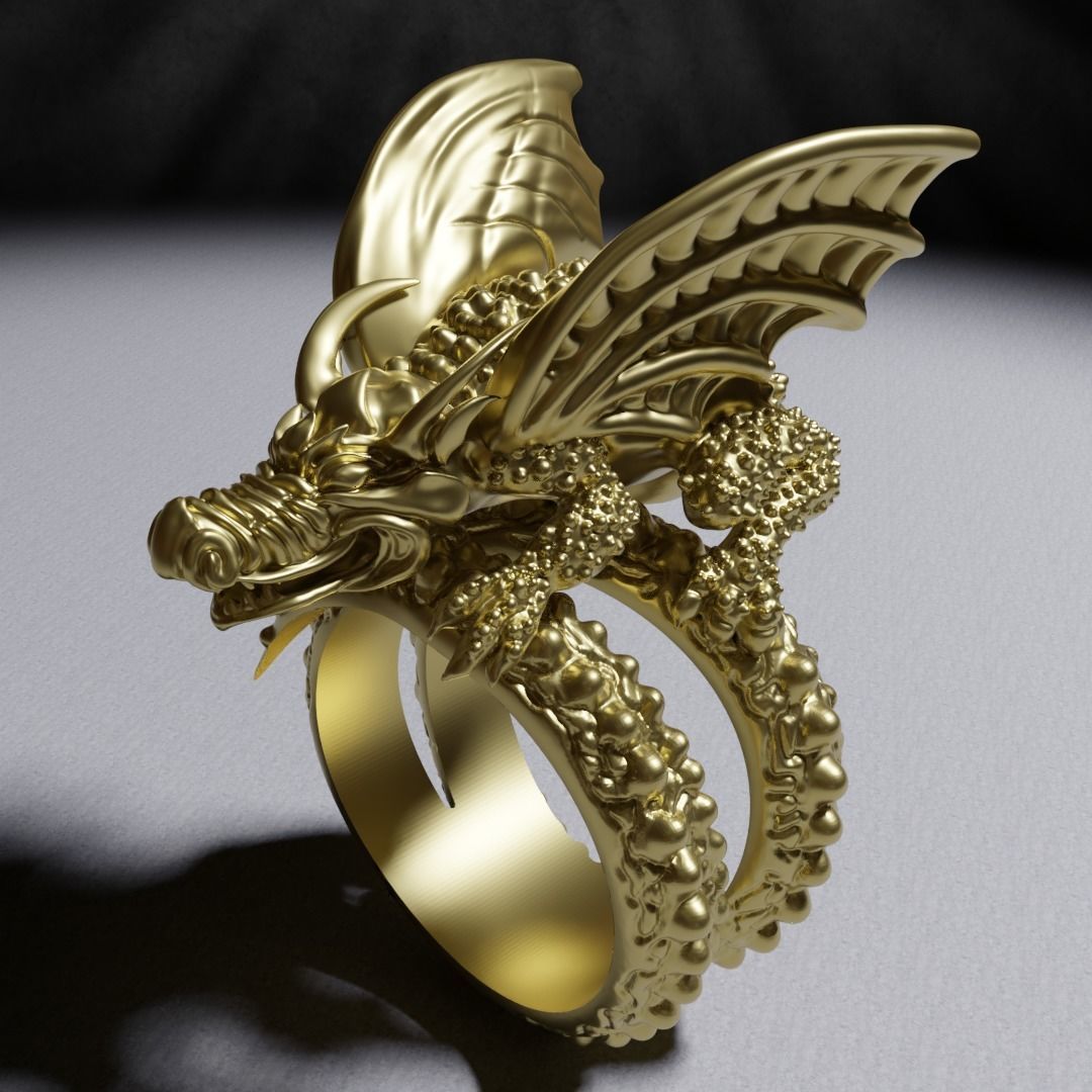 Dragon Ring The Sorcerers Apprentice 3D model 3D printable CGTrader