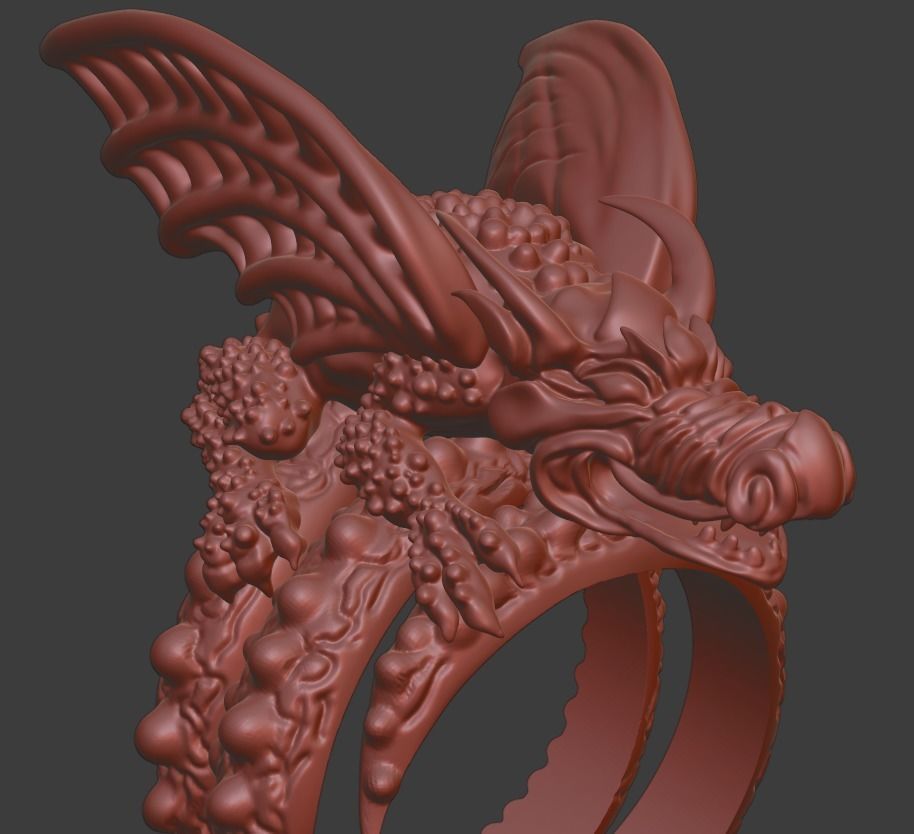 Dragon Ring - The Sorcerers Apprentice 3D print model_5