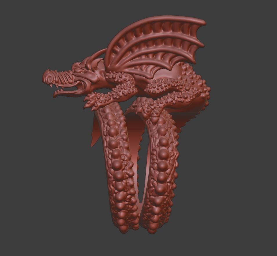 Dragon Ring - The Sorcerers Apprentice 3D print model_2