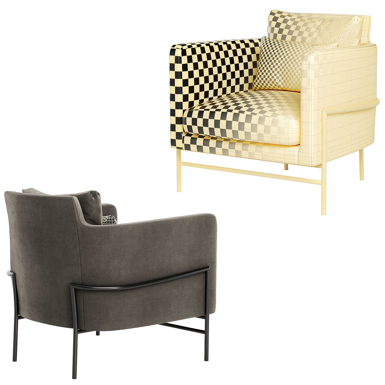 Aerin arm chair 3D model_4
