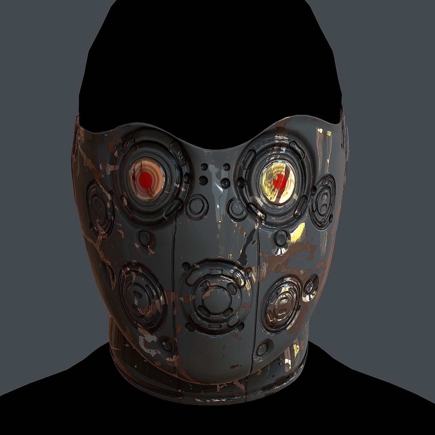 Gas mask helmet 3d model scifi Low-poly Low-poly 3D model Low-poly 3D model_1