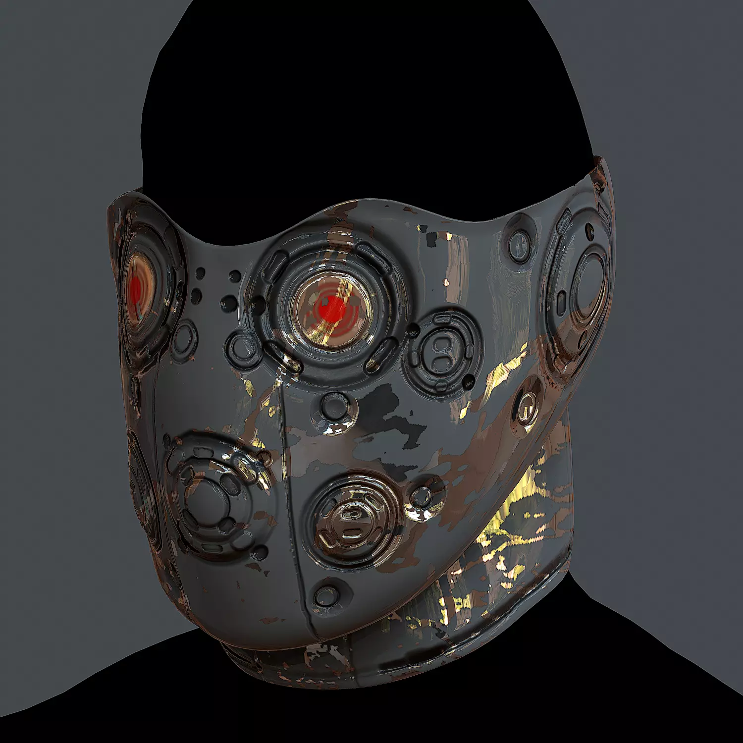 Gas mask helmet 3d model scifi Low-poly Low-poly 3D model Low-poly 3D model_0