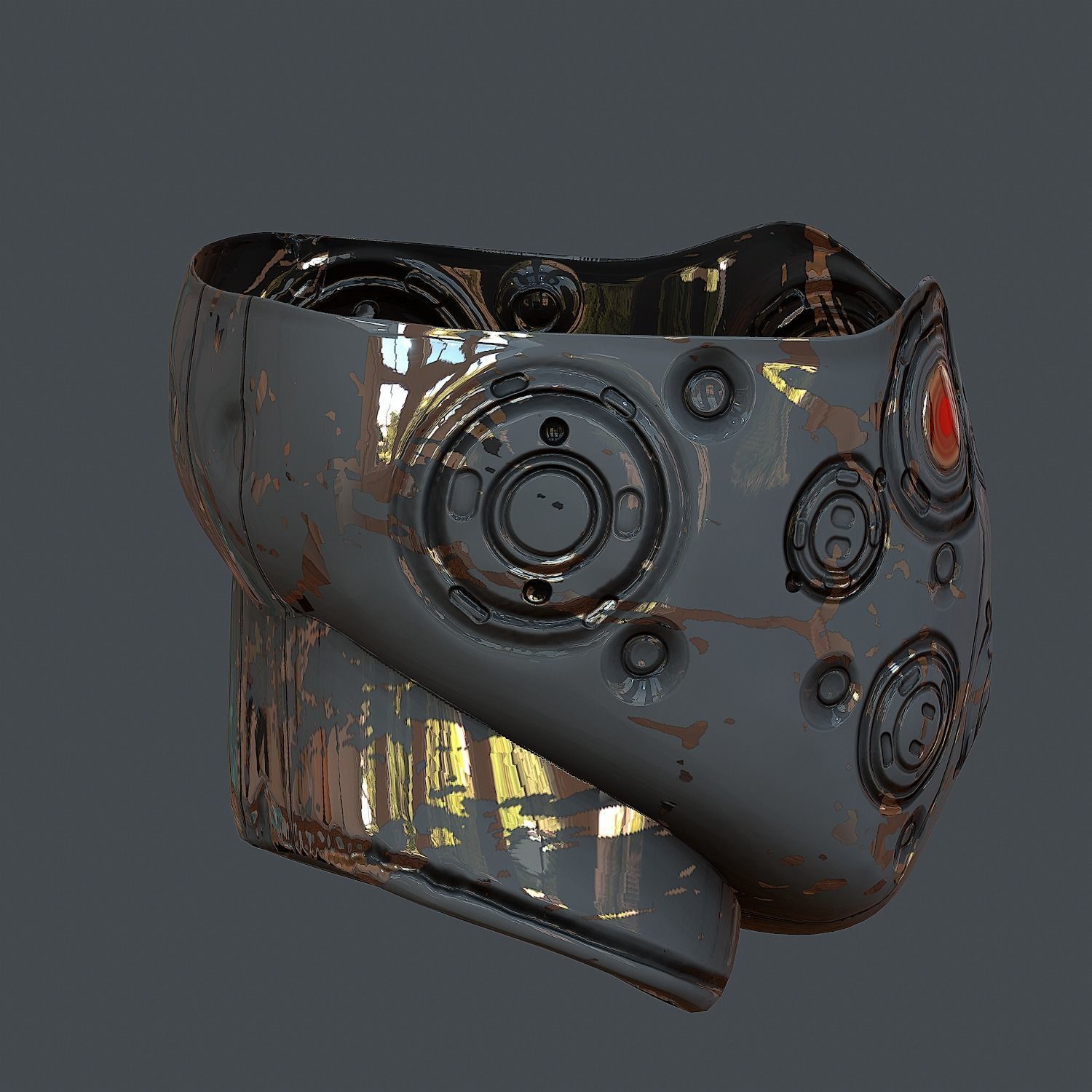 Gas mask helmet 3d model scifi Low-poly Low-poly 3D model Low-poly 3D model_5