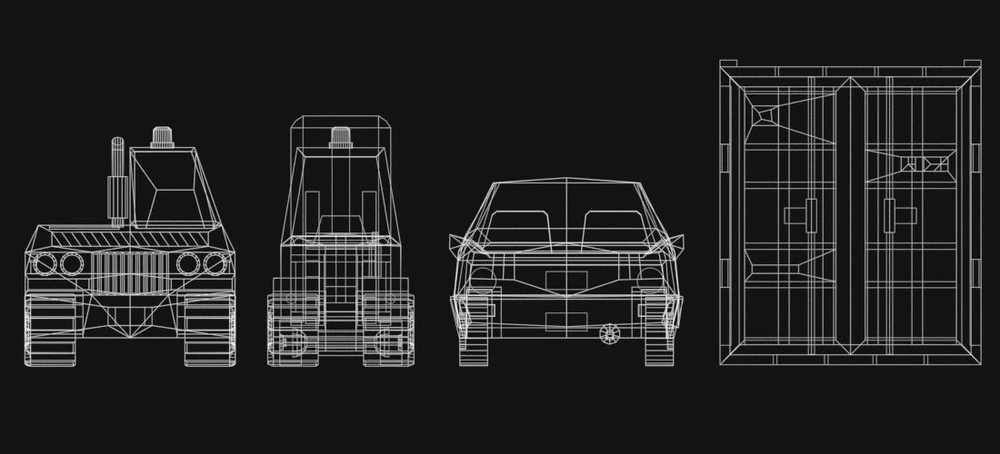 Low poly vehicles and props Free low-poly 3D model_19