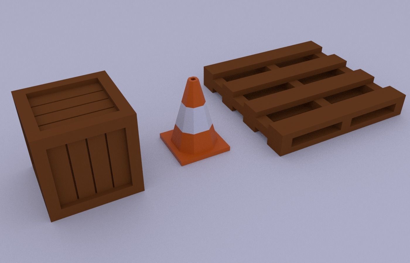 Low poly vehicles and props Free low-poly 3D model_1