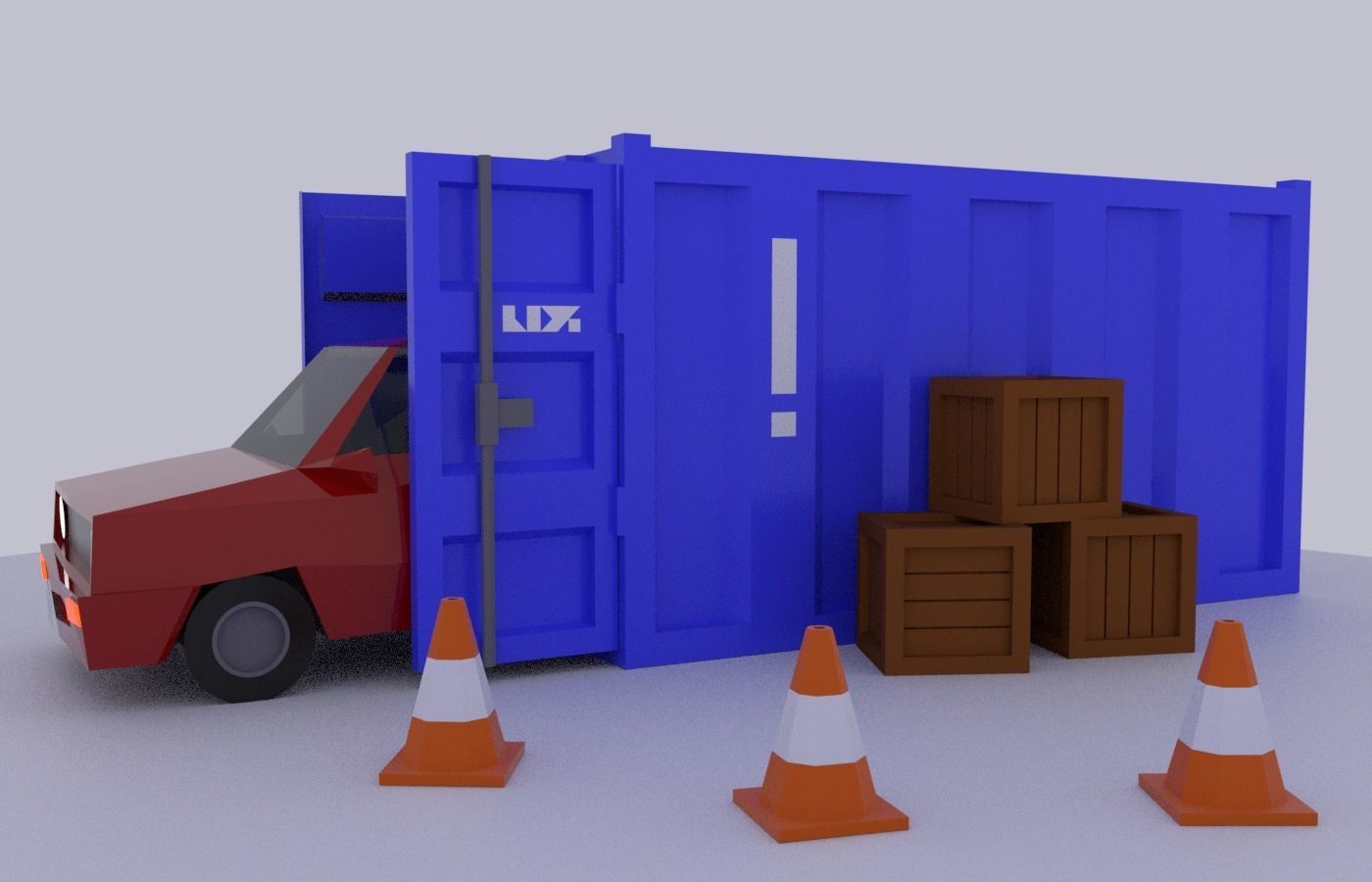 Low poly vehicles and props Free low-poly 3D model_14