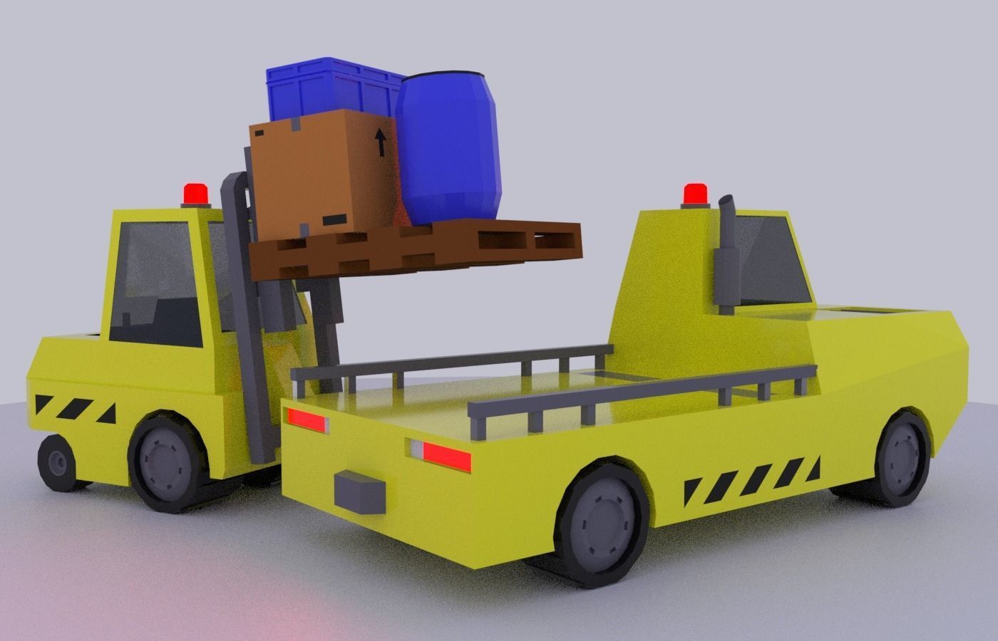 Low poly vehicles and props Free low-poly 3D model_15