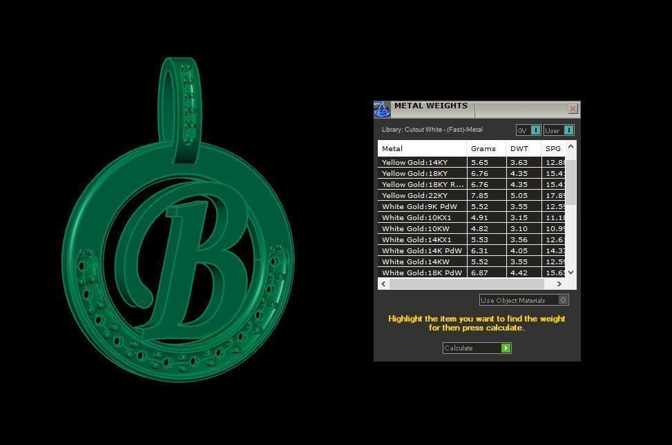 B Letter Pendant 3D print model_4