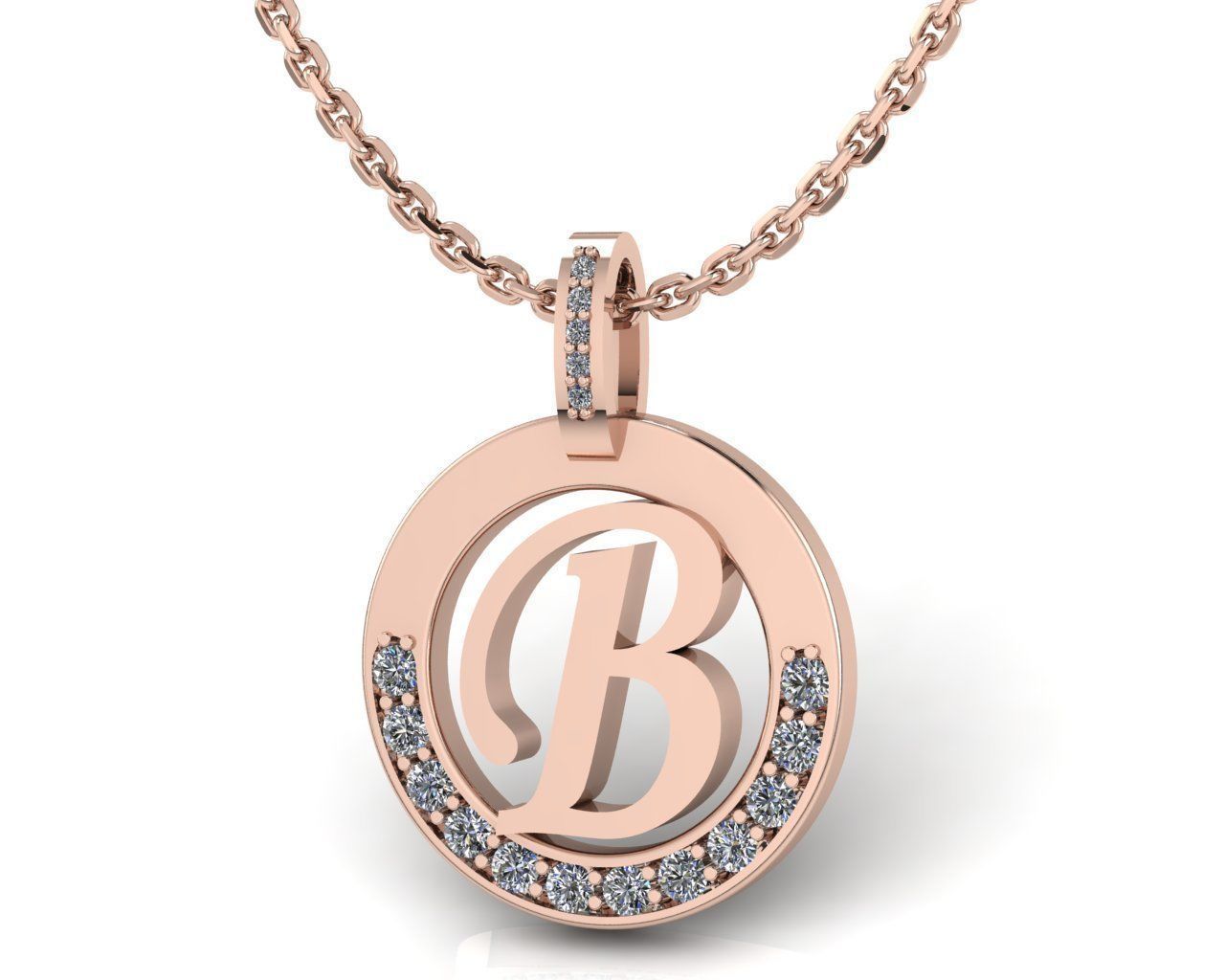 B Letter Pendant 3D print model_1