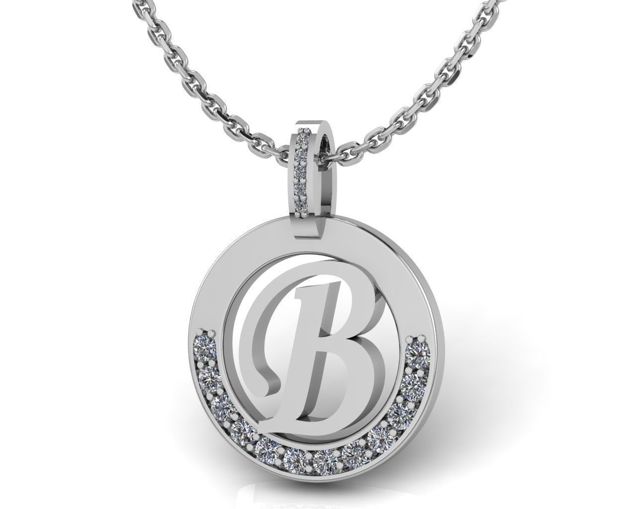 B Letter Pendant 3D print model_2