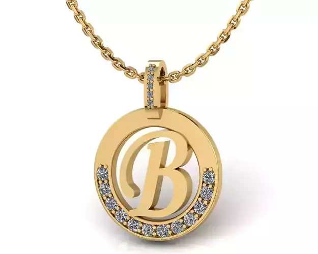B Letter Pendant 3D print model