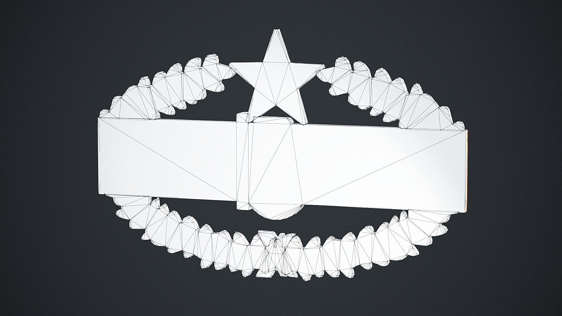 Combat Action Badge Low-poly 3D model_3