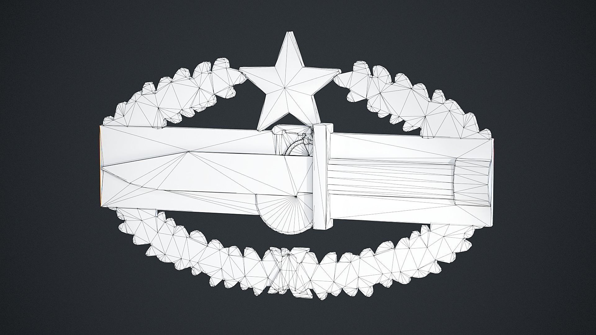 Combat Action Badge Low-poly 3D model_2