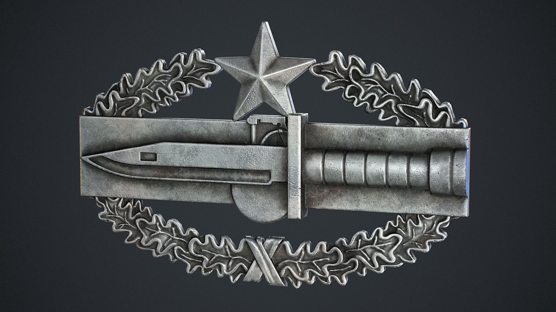 Combat Action Badge Low-poly 3D model_1