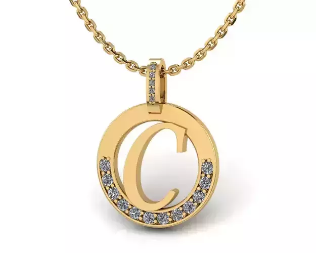 C Letter Pendant  3D print model