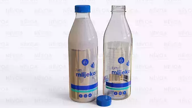 Milk bottle - Classic G series 1000 ml 3D model