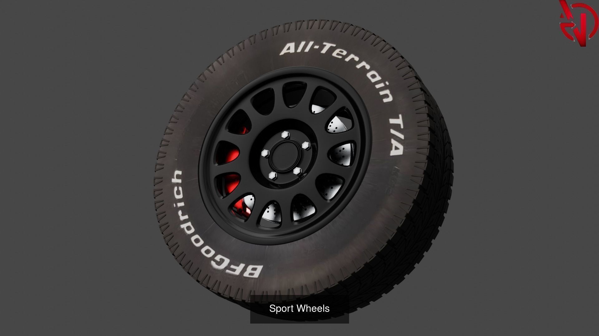 Wheels motorcycle tire 3D Model Collection_1