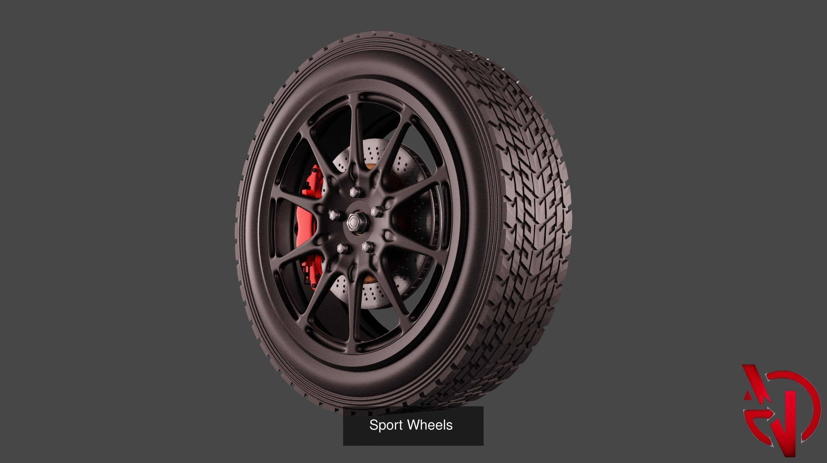 Wheels motorcycle tire 3D Model Collection_2