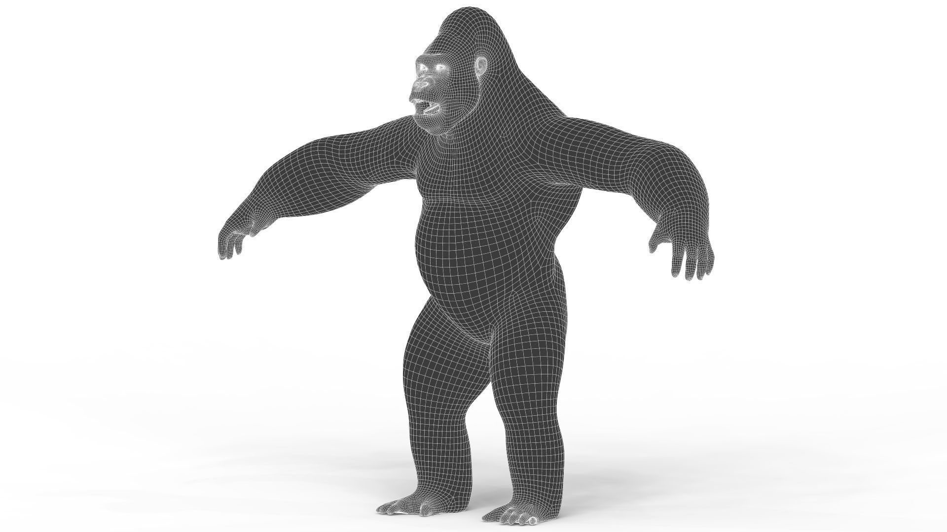 Gorilla With PBR Textures Low-poly 3D model_5
