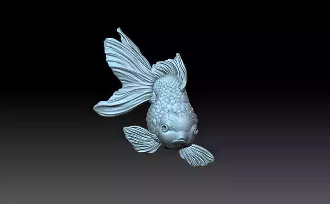 Goldfish silhouette of bird flying in sky 3D print model
