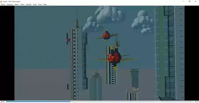 airplane animation 3D model