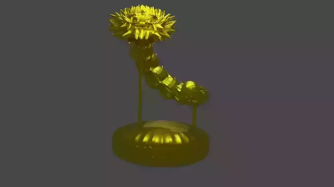 CaveLord PBR low-poly game ready golden flower