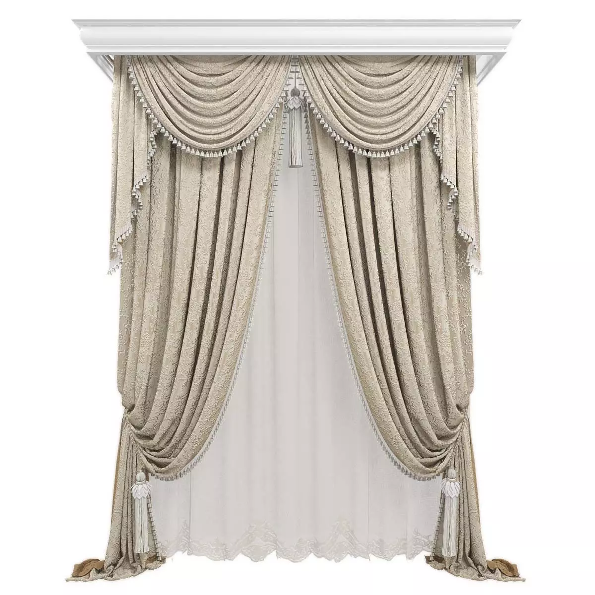 Curtains558 curtain Low-poly 3D model