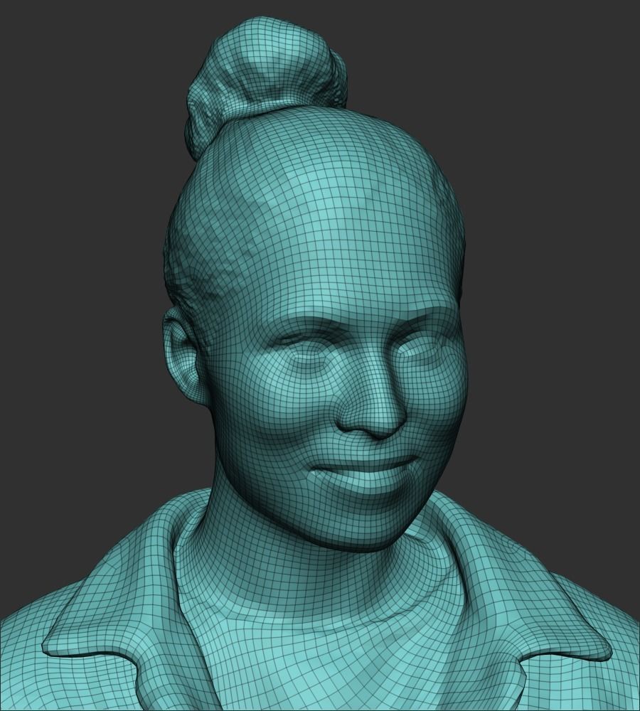 Girl in denim jacket walking 355 Low-poly 3D model_6