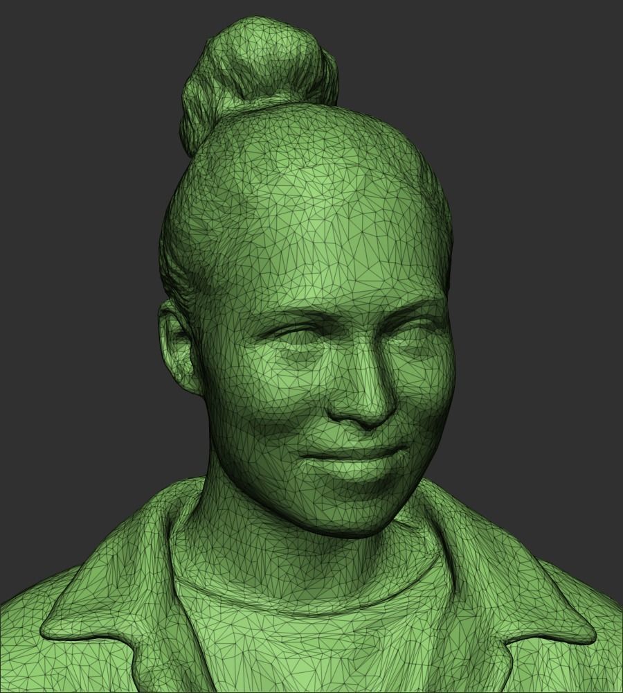 Girl in denim jacket walking 355 Low-poly 3D model_8