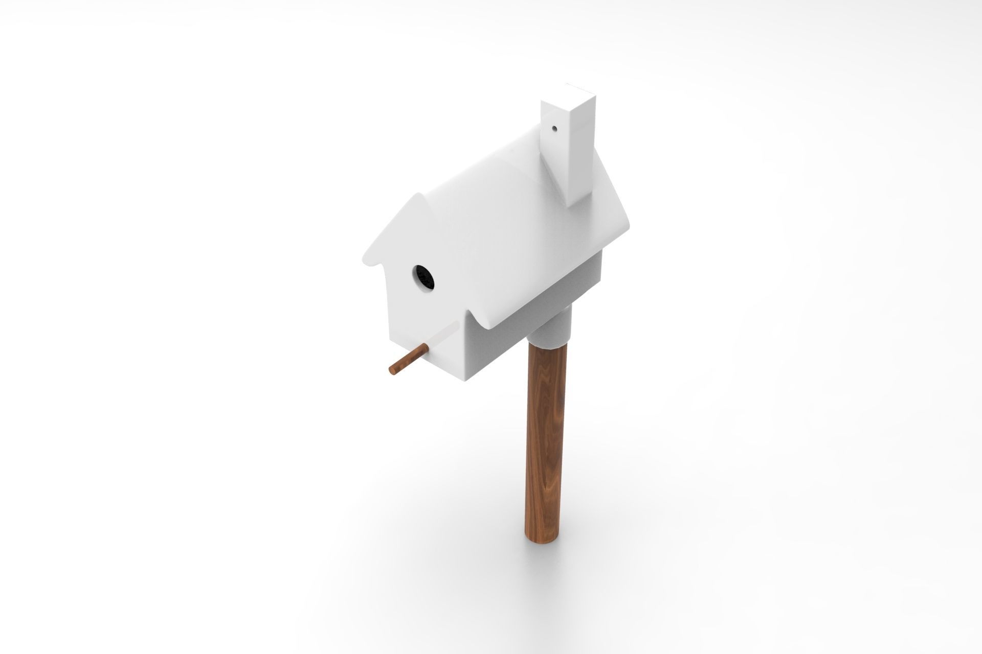 Picto Bird House Low-poly 3D model_4