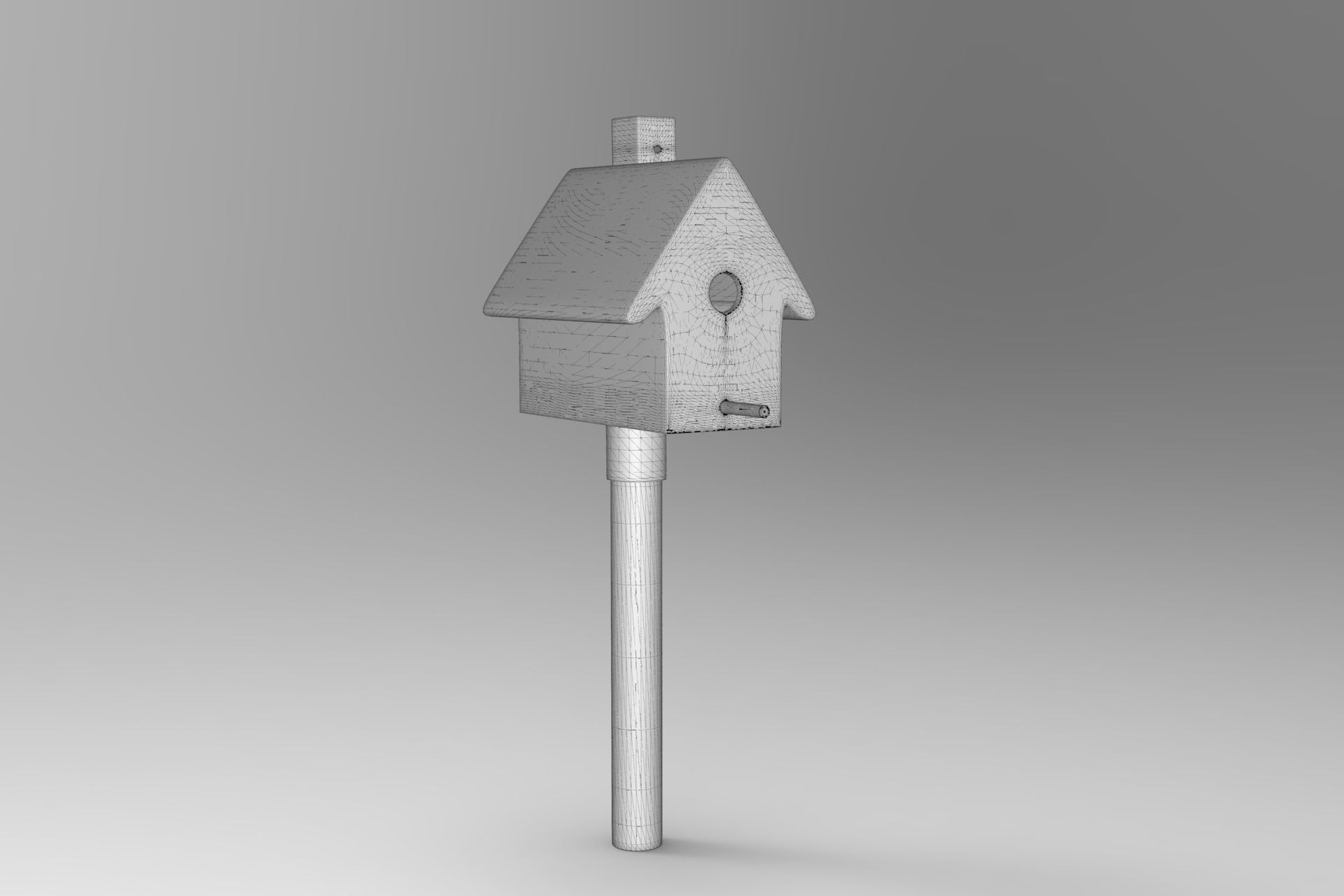 Picto Bird House Low-poly 3D model_5