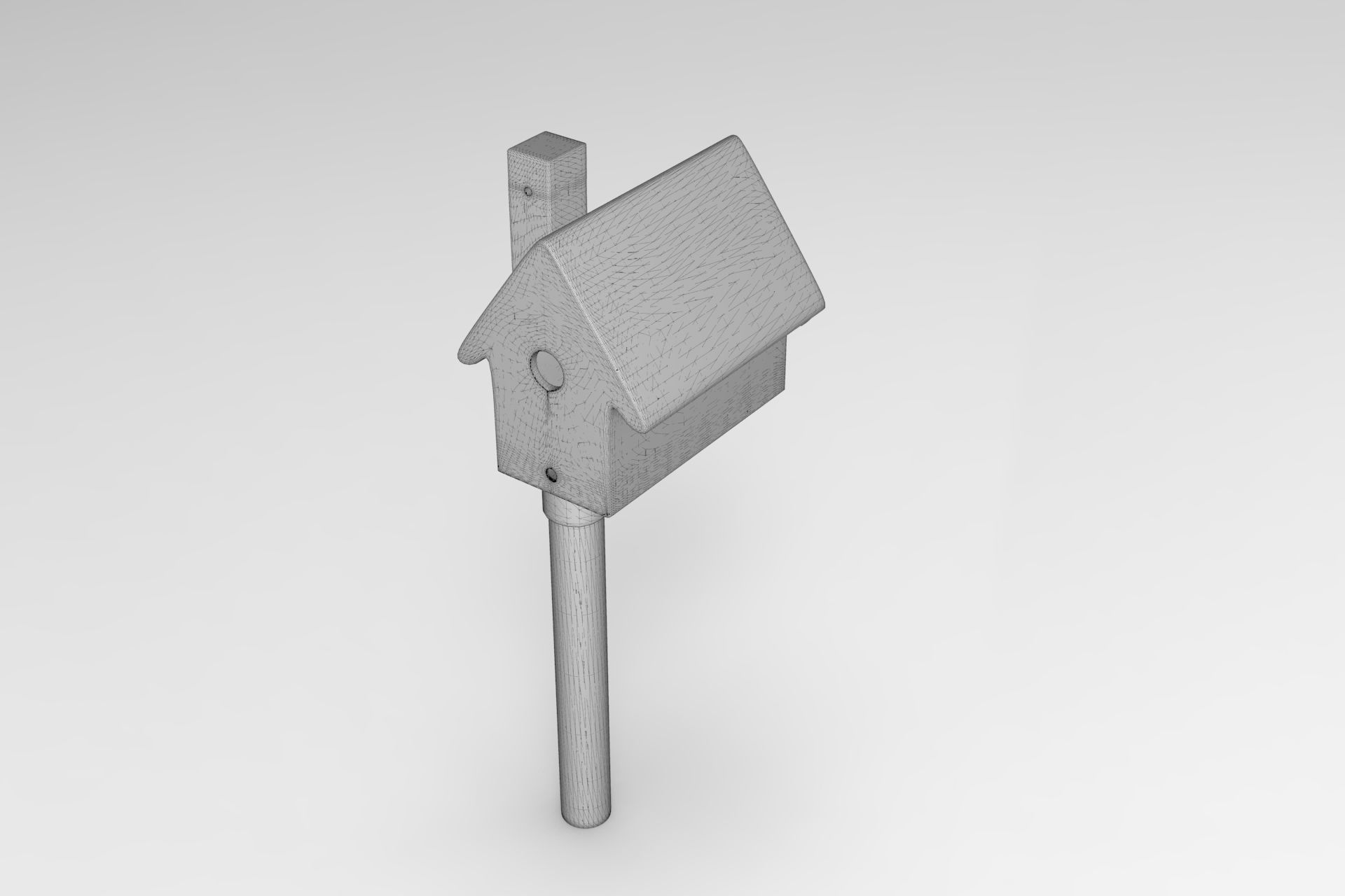 Picto Bird House Low-poly 3D model_6