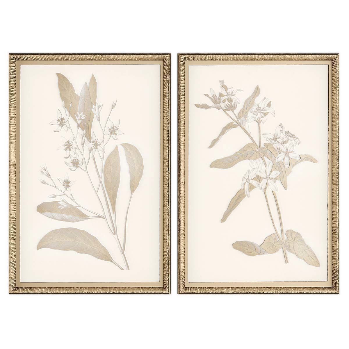 Pictures900 two framed floral prints in gold Low-poly 3D model_2