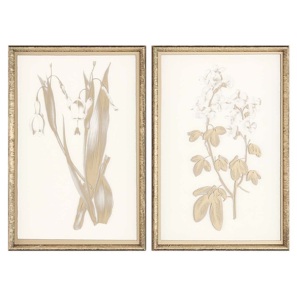 Pictures900 two framed floral prints in gold Low-poly 3D model_1