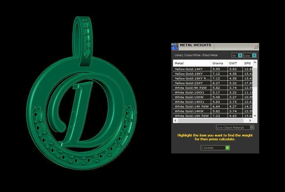 D Letter Pendant 3D print model_7