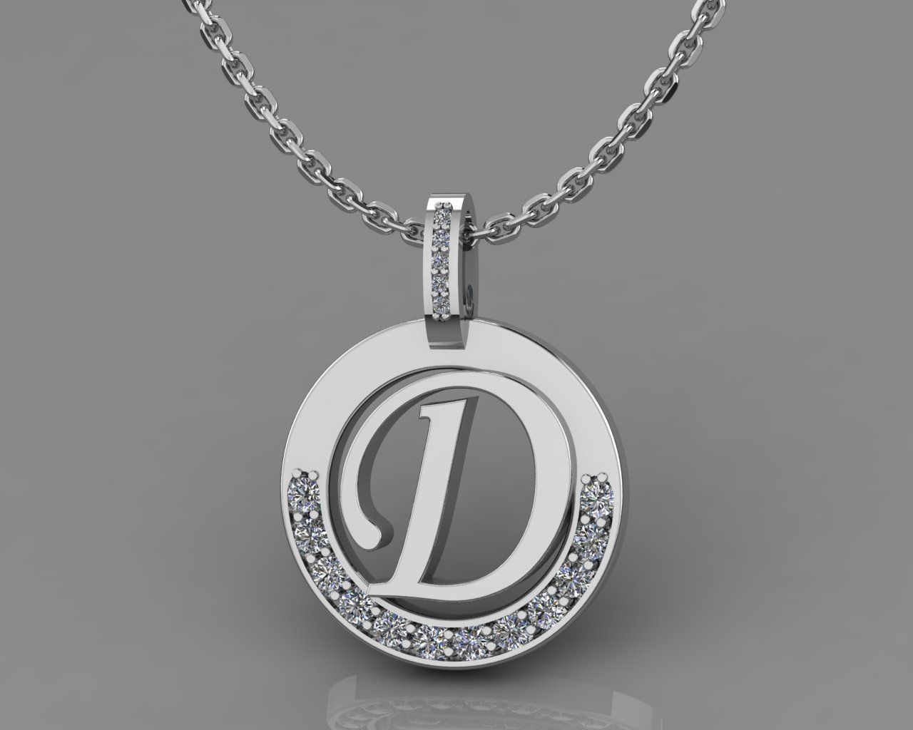D Letter Pendant 3D print model_3