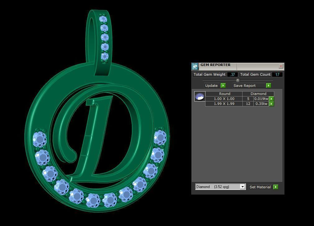 D Letter Pendant 3D print model_6
