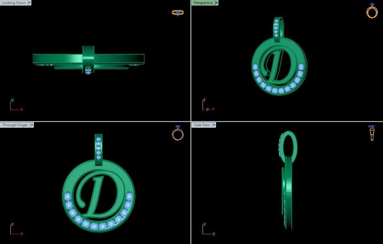 D Letter Pendant 3D print model_8