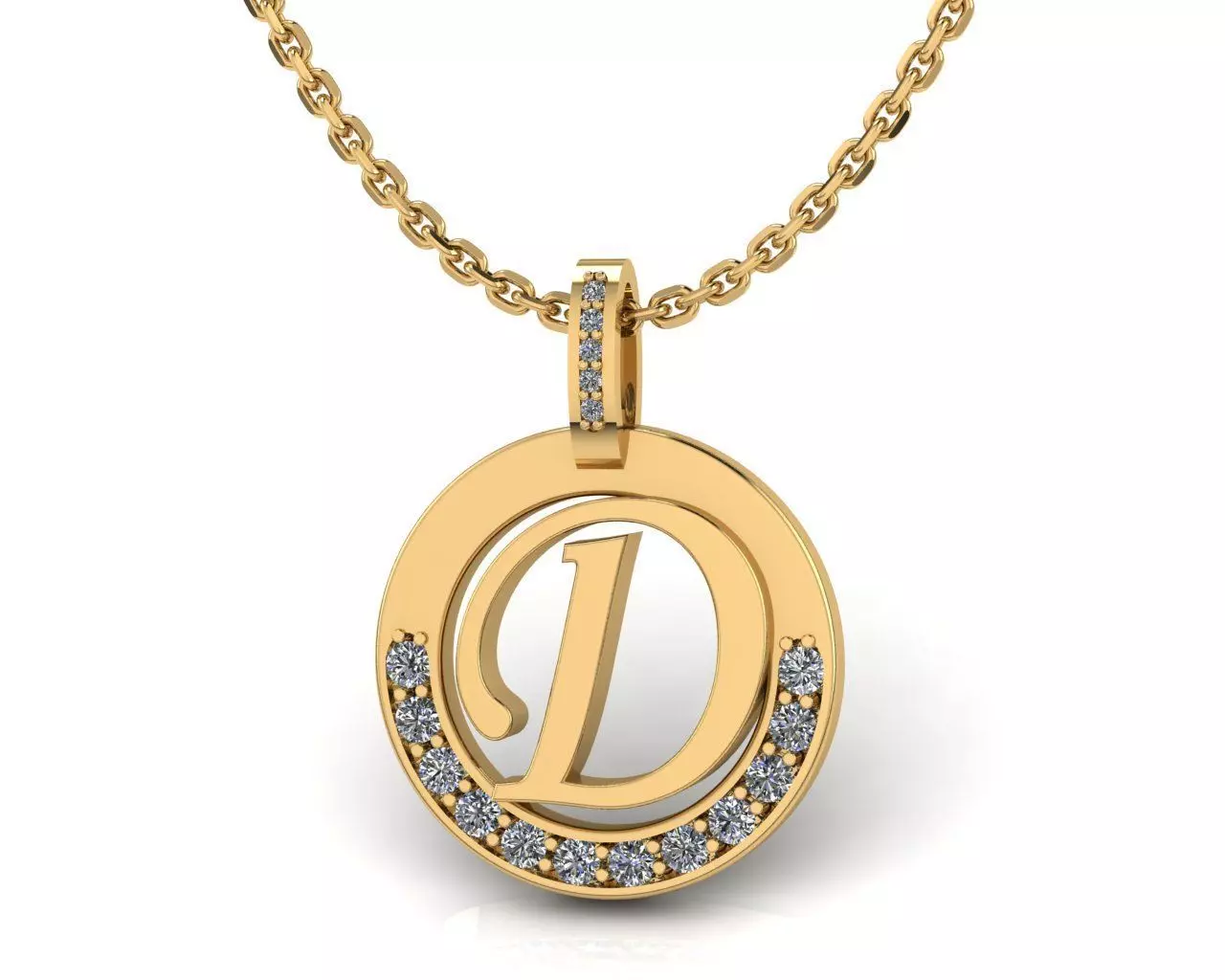 D Letter Pendant 3D print model_0