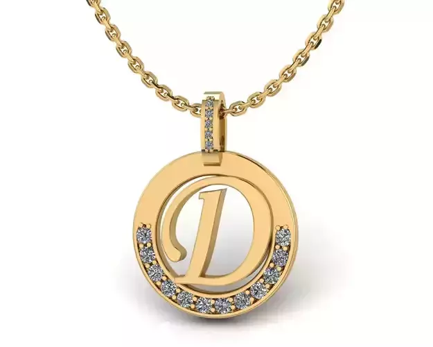 D Letter Pendant 3D print model