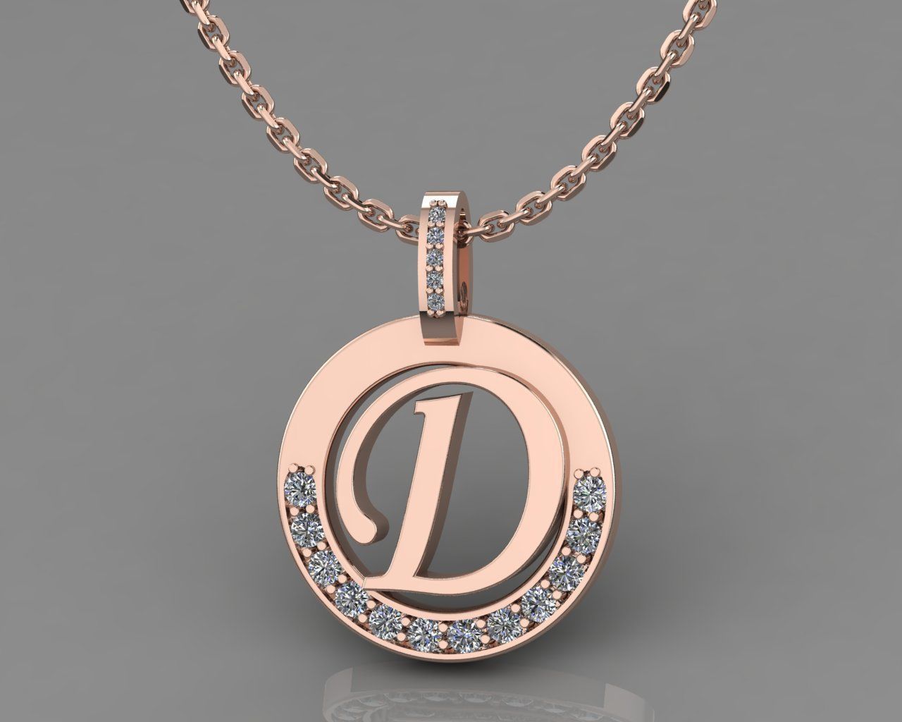 D Letter Pendant 3D print model_5