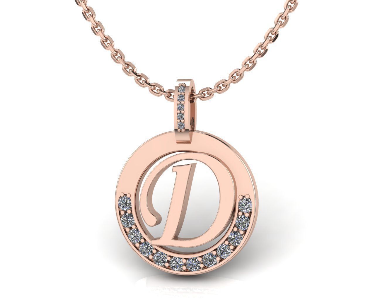 D Letter Pendant 3D print model_1