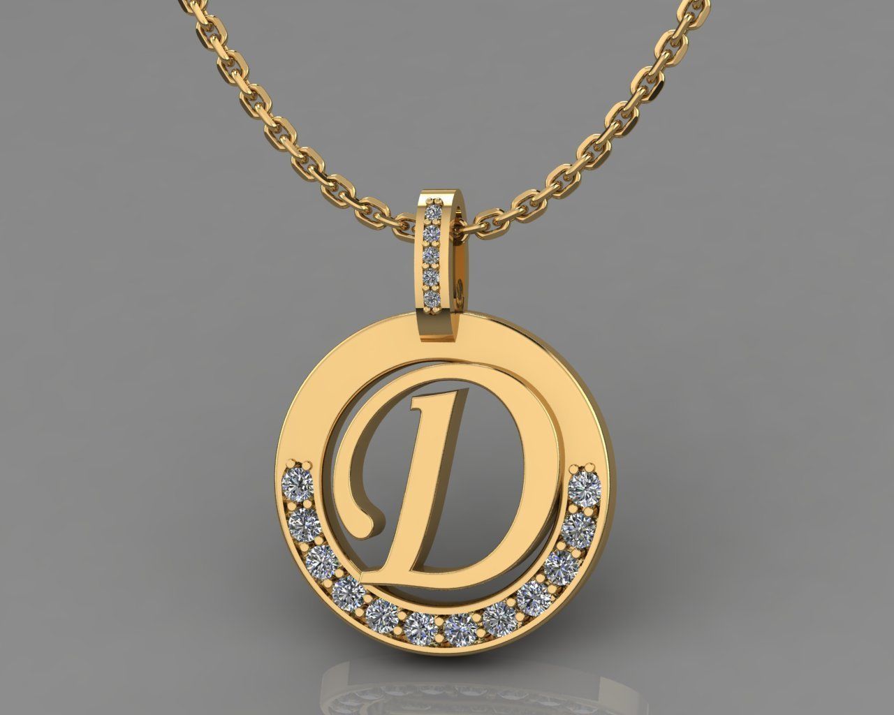 D Letter Pendant 3D print model_4