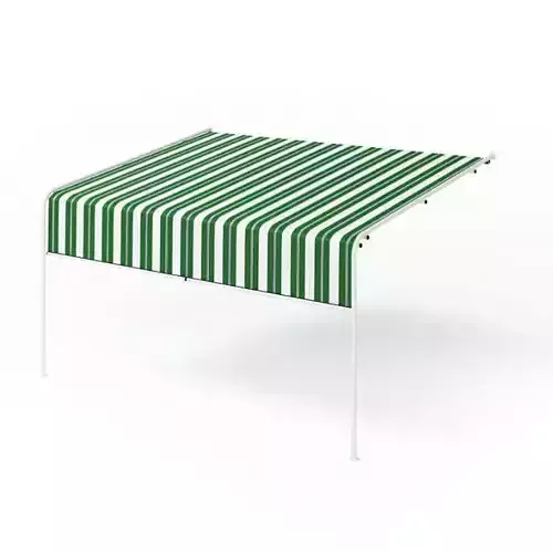 Green White Awning