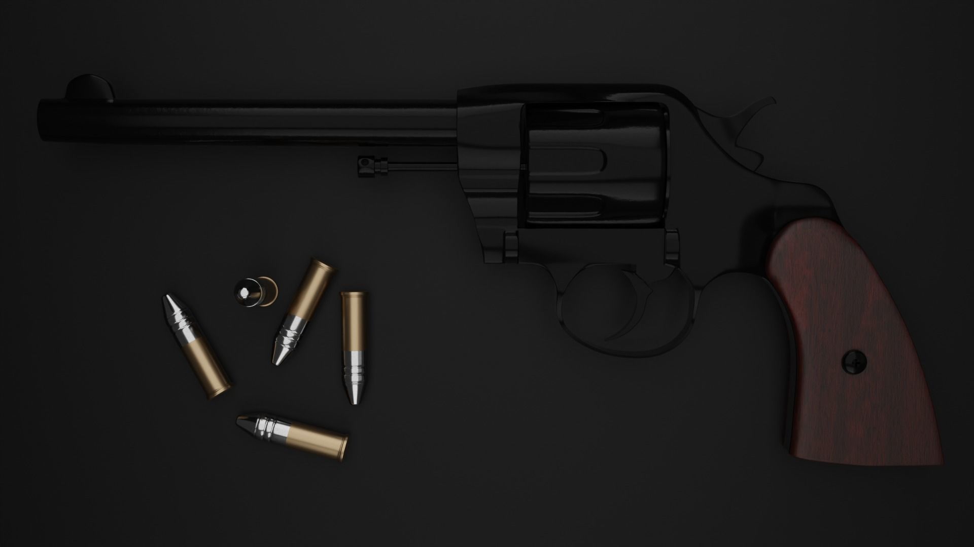 Colt model 1903 US ARMY revolver 3D model_2